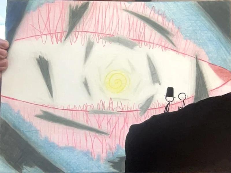 Conversation with God, Colored Pencil + Charcoal. This art was used to express my feelings about being transgender. by Tri Nguyen