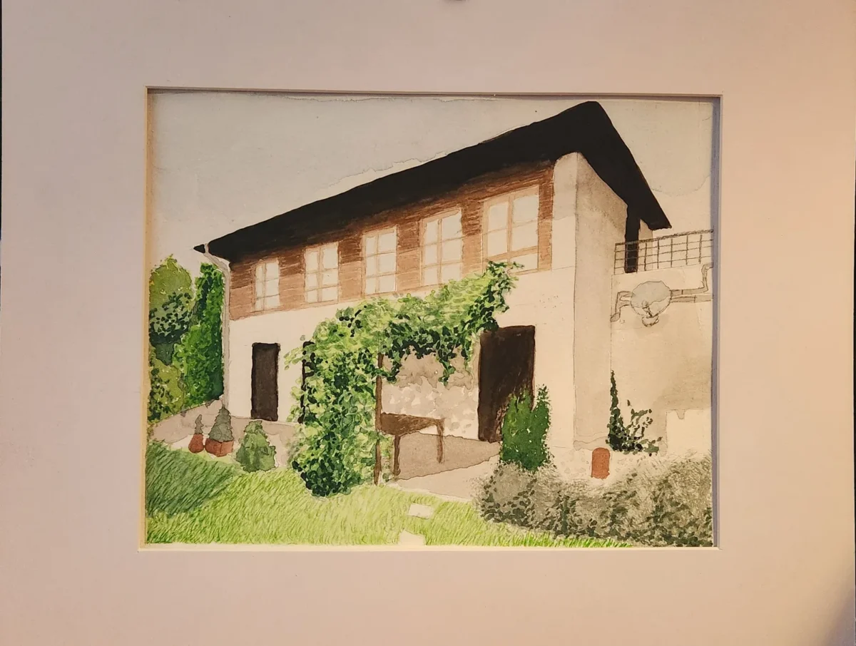 Home, watercolor, I chose to paint my house because it is a place where I have made many meaningful memories. by Selma Barthel