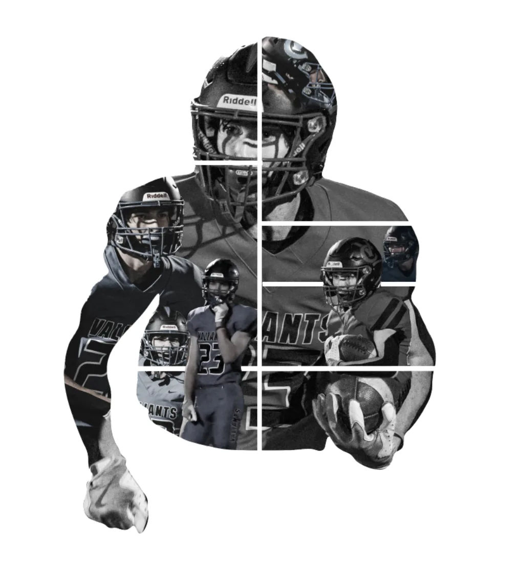 This is a collage of me playing football for Valley, specifically against Banks highschool. by Aiden Doyle