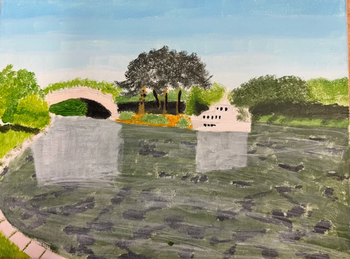 Lake of Possibilities, acrylic paint, this is a lake in Japan by Matteo Maurizio