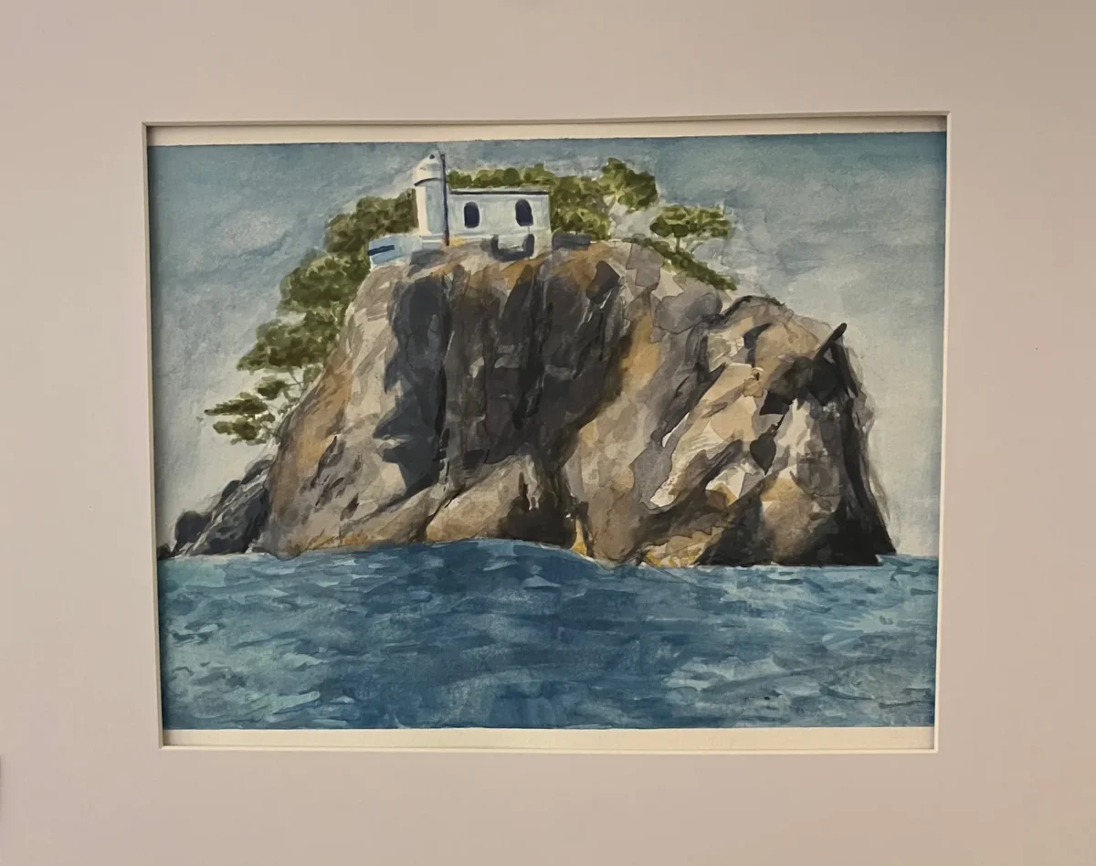 Quiet Summers; watercolor, this piece displays the warmth, water, and comforting solitude summer brings. by Eva Slavikova